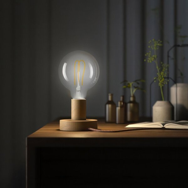 Creative cables Malá dřevěná stolní lampa Posaluce S Barva: Neutrální