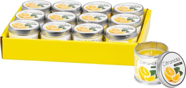 12 ks Sviečka Citronella 50 g, plechovka, bal. 12 ks, SellBox, 55x55 mm