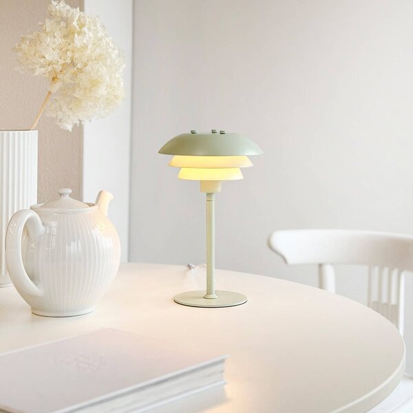 Dyberg Larsen Stolní lampa SIXTEEN, mátově zelená, kov, E27, Zelená, Obývací pokoj / jídelna, kov, Skandinávský