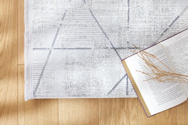 Makro Abra Kusový koberec Luna I Net Geometrický šedý krémový Rozměr: 80x150 cm