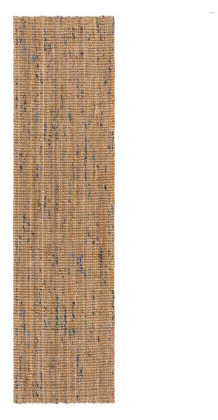 Ručně tkaný jutový běhoun v modro-přírodní barvě 60x300 cm Jute Boucle Blue – Flair Rugs