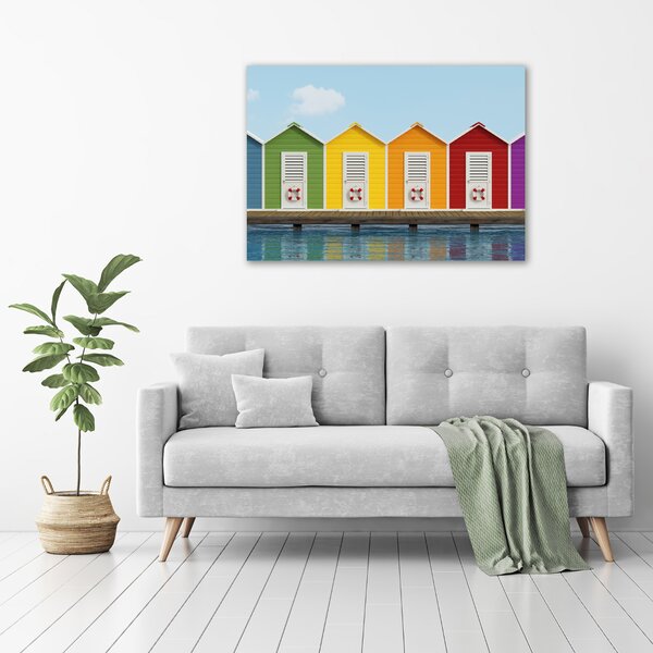 Moderní fotoobraz canvas na rámu Plážové kabinky oc-80148330