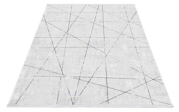 Makro Abra Kusový koberec Luna I Net Geometrický šedý krémový Rozměr: 80x150 cm