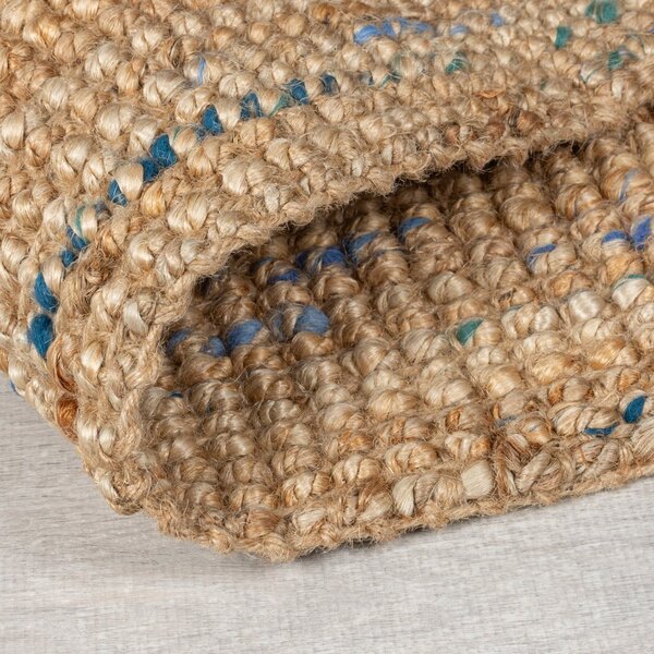 Ručně tkaný jutový běhoun v modro-přírodní barvě 60x300 cm Jute Boucle Blue – Flair Rugs