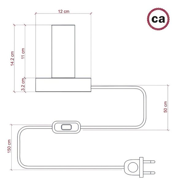Creative cables Velká dřevěná stolní lampa Posaluce M Barva: Neutrální