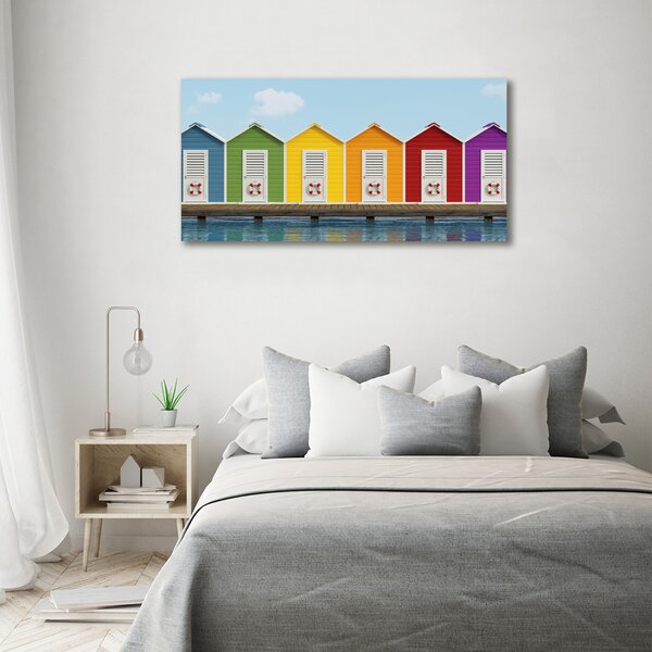 Moderní fotoobraz canvas na rámu Plážové kabinky oc-80148330