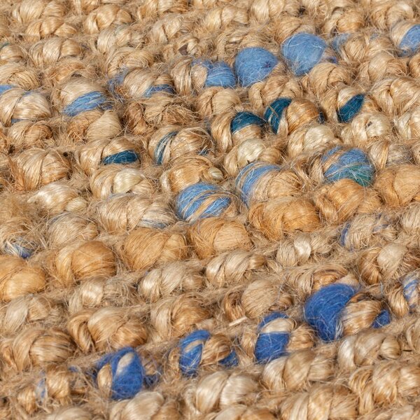 Ručně tkaný jutový běhoun v modro-přírodní barvě 60x300 cm Jute Boucle Blue – Flair Rugs