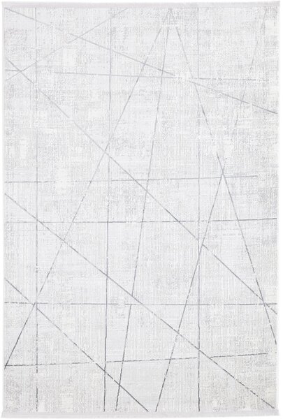 Makro Abra Kusový koberec Luna I Net Geometrický šedý krémový Rozměr: 80x150 cm