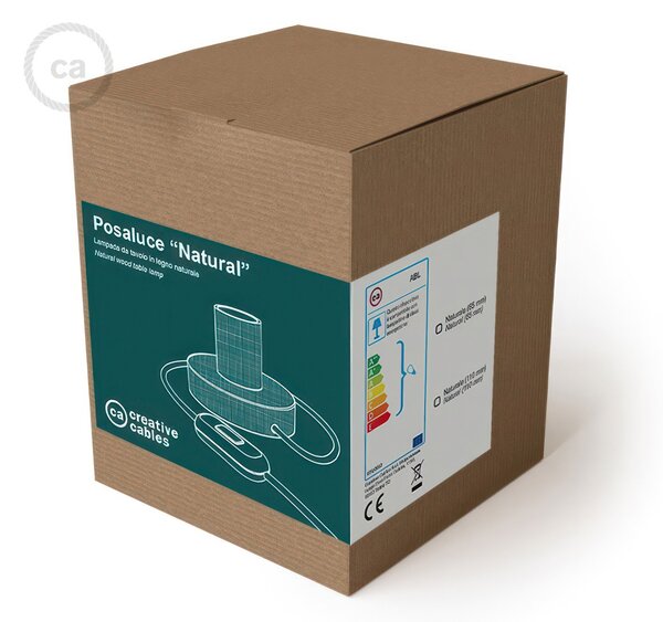 Creative cables Velká dřevěná stolní lampa Posaluce M Barva: Neutrální