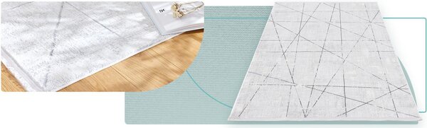 Makro Abra Kusový koberec Luna I Net Geometrický šedý krémový Rozměr: 80x150 cm