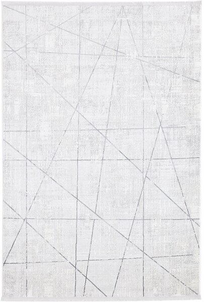 Makro Abra Kusový koberec Luna I Net Geometrický šedý krémový Rozměr: 80x150 cm