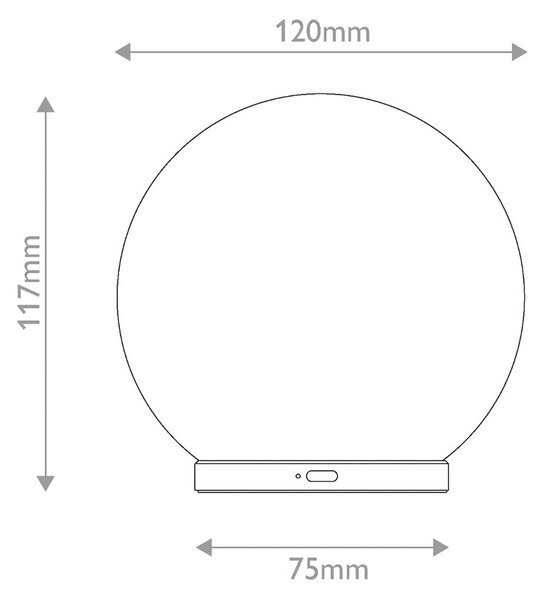 Elstead LED stolní lampa Luna na akumulátor, mramorově bílá/zlatá, 12 cm, stmívatelné, stmívatelný, Bílá / opál, Obývací pokoj / jídelna, Kámen, Koule