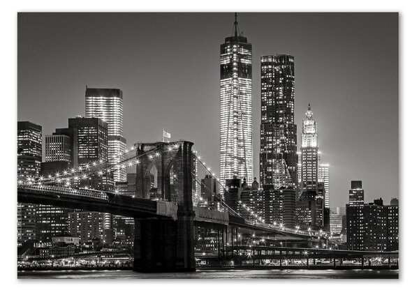 Foto obraz sklo tvrzené Manhattan noc osh-80201482