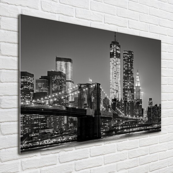 Foto obraz sklo tvrzené Manhattan noc osh-80201482