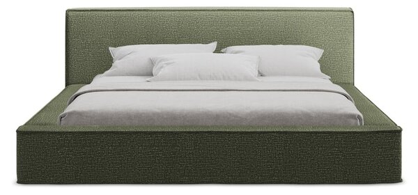 Zelená čalouněná dvoulůžková postel s úložným prostorem s roštem 180x200 cm Noho – Makamii