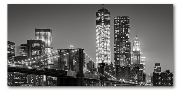 Foto obraz sklo tvrzené Manhattan noc osh-80201482