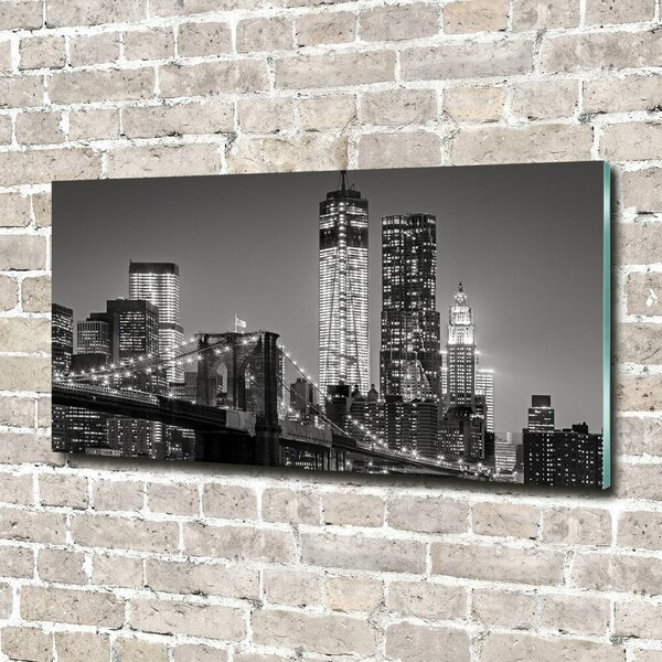 Foto obraz sklo tvrzené Manhattan noc osh-80201482