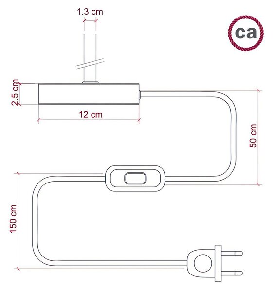 Creative cables Kovová stolní lampa Alzaluce Velikost: 5 cm, Barva: Měď