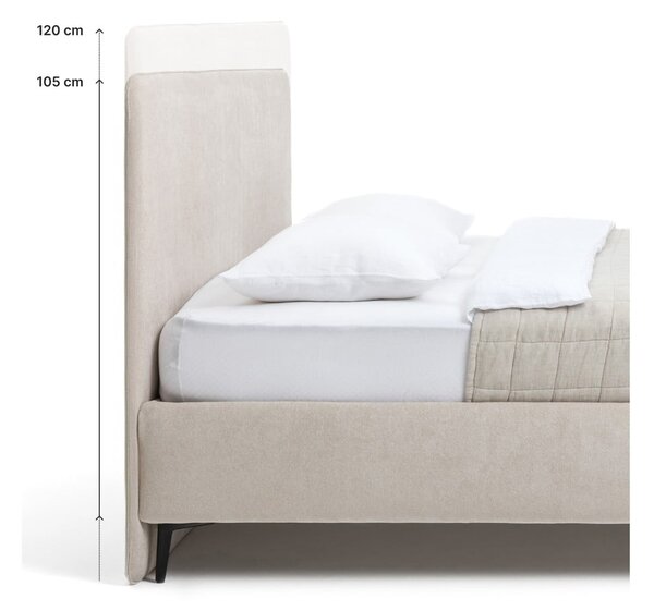 Šedá čalouněná dvoulůžková postel s roštem 160x200 cm Noira Slim – Bonami Selection