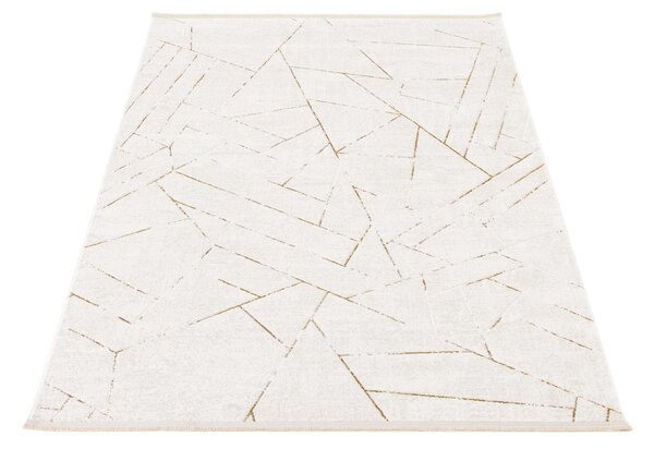 Makro Abra Kusový koberec Luna I Reto Geometrický krémový béžový Rozměr: 80x150 cm