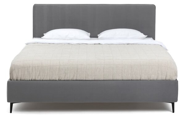 Šedá čalouněná dvoulůžková postel s roštem 160x200 cm Noira Slim – Bonami Selection