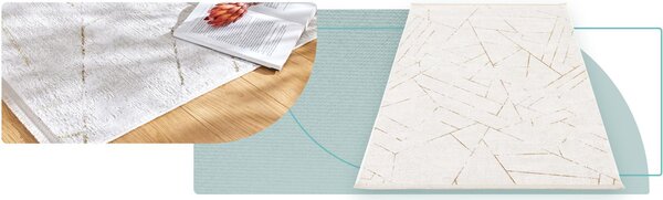Makro Abra Kusový koberec Luna I Reto Geometrický krémový béžový Rozměr: 80x150 cm