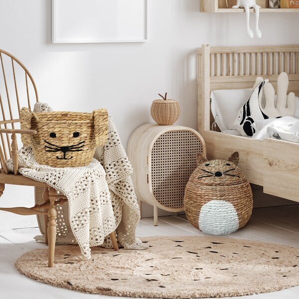 Dětský koš na hračky z vodního hyacintu v přírodní barvě ø 40x43 cm Cat – Compactor