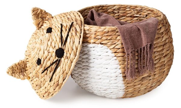 Dětský koš na hračky z vodního hyacintu v přírodní barvě ø 40x43 cm Cat – Compactor
