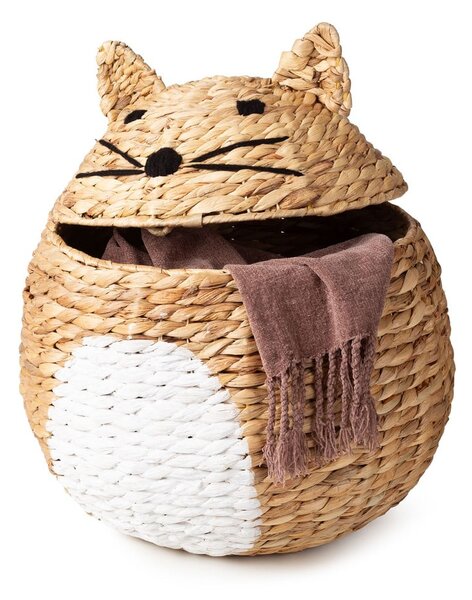 Dětský koš na hračky z vodního hyacintu v přírodní barvě ø 40x43 cm Cat – Compactor