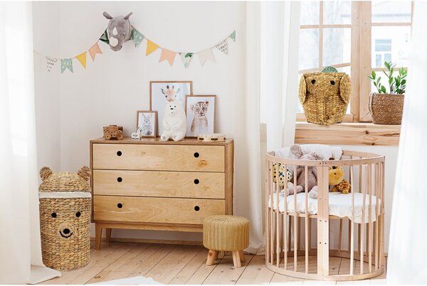 Dětský koš na hračky z vodního hyacintu v přírodní barvě ø 30x56 cm Bear – Compactor
