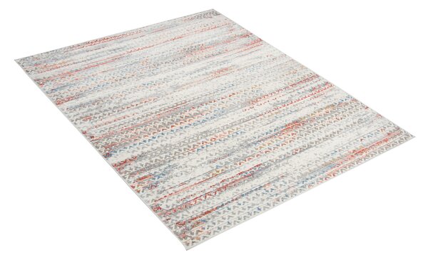 Makro Abra Moderní kusový koberec PORTLAND G494C bílý červený Rozměr: 80x150 cm