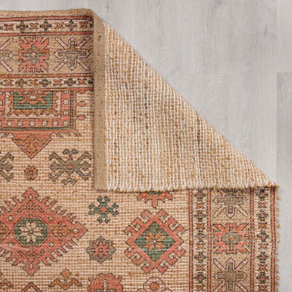 Ručně tkaný koberec s příměsí juty v růžové a terakotové barvě 60x230 cm Lana Jute – Flair Rugs