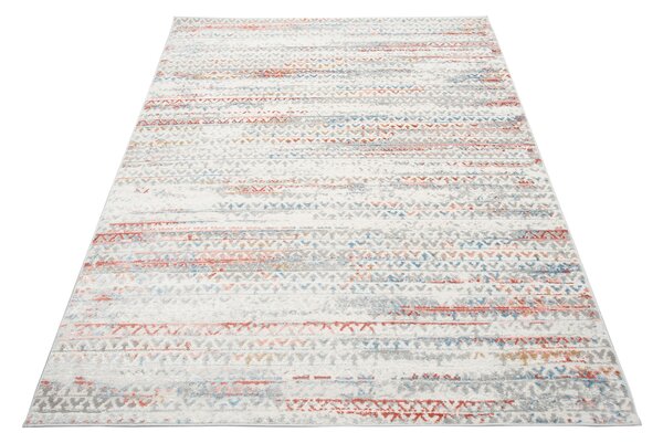 Makro Abra Moderní kusový koberec PORTLAND G494C bílý červený Rozměr: 80x150 cm