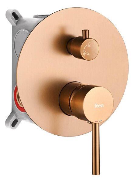 Vanová baterie Rea Lungo Brush Copper + Box