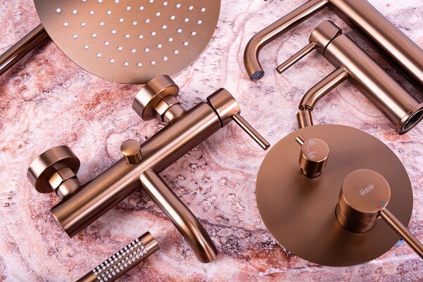 Vanová baterie Rea Lungo Brush Copper + Box