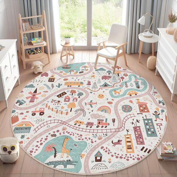 Pratelný dětský hrací koberec ø150 cm Furry World – Mila Home
