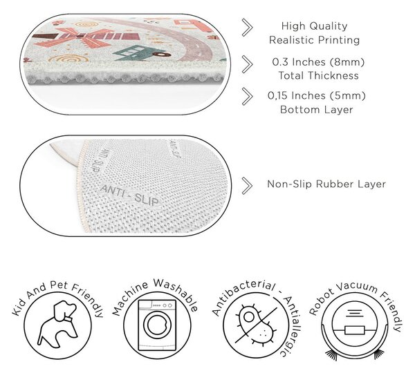 Pratelný dětský hrací koberec ø150 cm Furry World – Mila Home