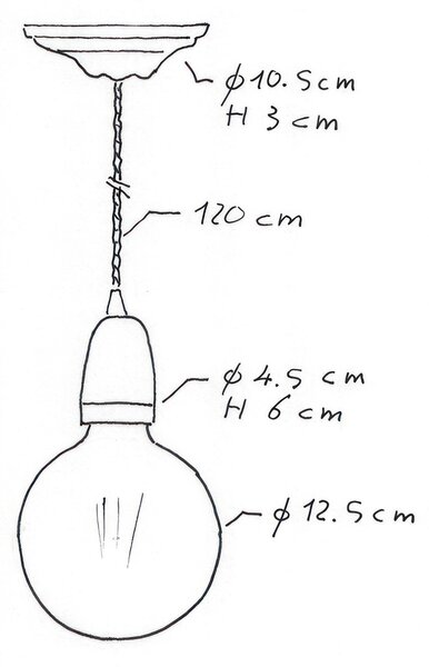 Creative cables Závěsná lampa s se spirálovým textilním kabelem a porcelánovými detaily Barva: Bílá