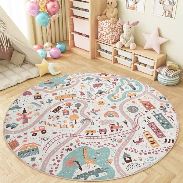 Pratelný dětský hrací koberec ø150 cm Furry World – Mila Home
