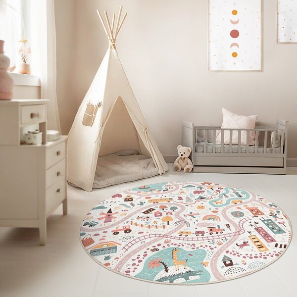 Pratelný dětský hrací koberec ø150 cm Furry World – Mila Home