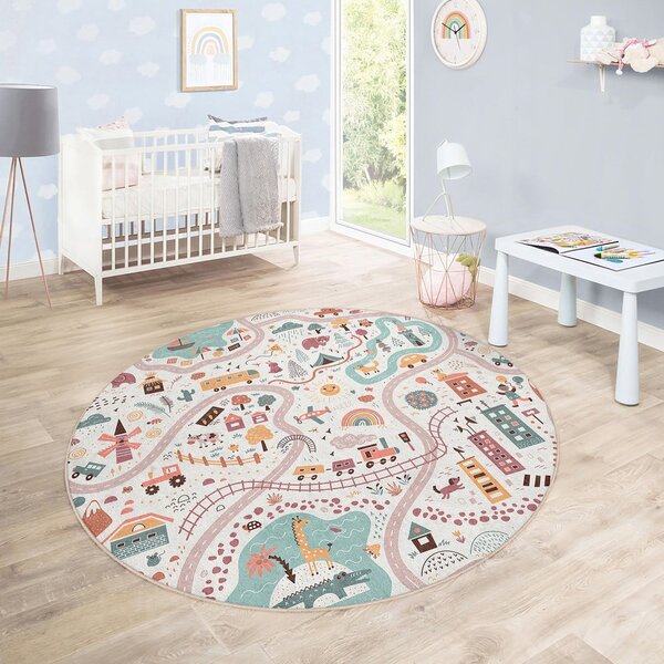 Pratelný dětský hrací koberec ø150 cm Furry World – Mila Home