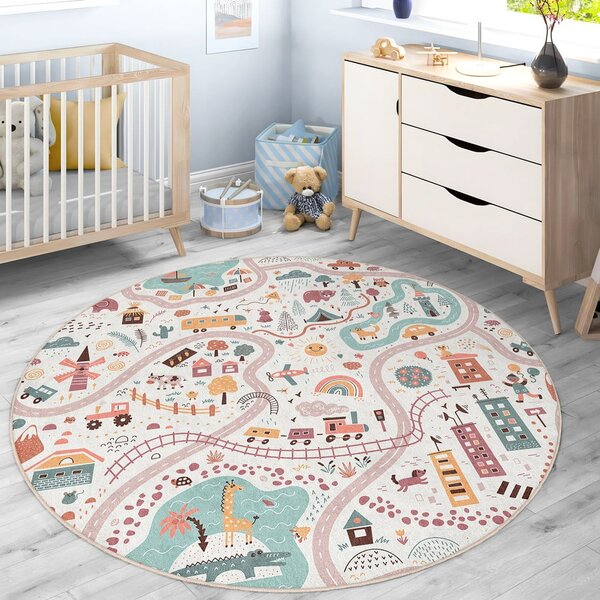 Pratelný dětský hrací koberec ø150 cm Furry World – Mila Home