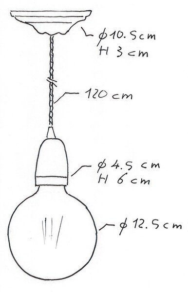 Creative cables Závěsná lampa se spirálovým textilním kabelem a bílými detaily z porcelánu Barva: Bílá-Tc43