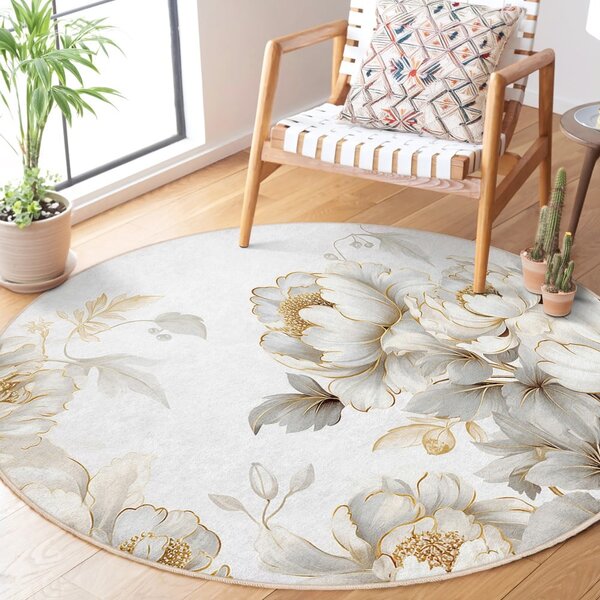 Pratelný kulatý koberec ve světle šedé a béžové barvě ø 80 cm Soft and Gentle – Mila Home