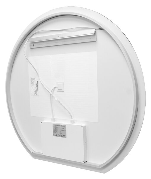 Mereo, Mereo Zrcadlo kulaté s rovnou hranou 800x740 mm, ambientní LED osvětlení a odmlžování, MER-CN185