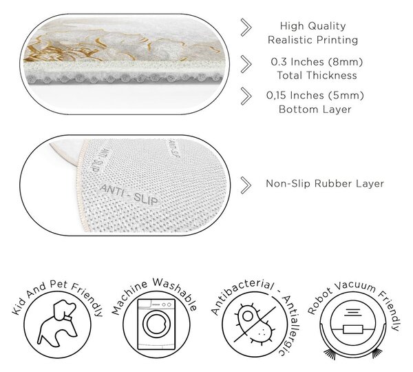 Pratelný kulatý koberec ve světle šedé a béžové barvě ø 80 cm Soft and Gentle – Mila Home