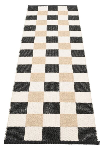 Černo-krémový vnitřní a venkovní běhoun 70x240 cm Pix Black Vanilla – Pappelina
