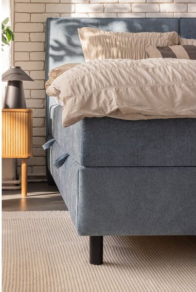 Modrá boxspring postel s úložným prostorem 160x200 cm Elva Bold Line – Bonami Selection