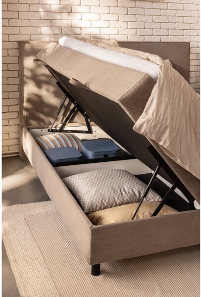 Béžová boxspring postel s úložným prostorem 160x200 cm Elva Bold – Bonami Selection