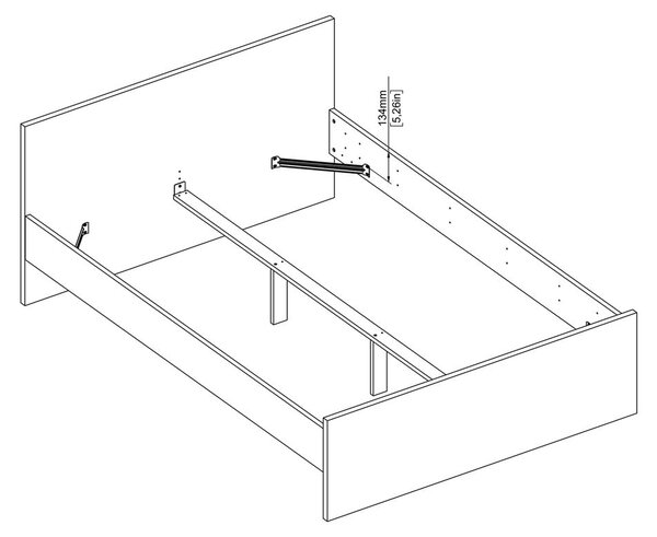 Dvoulůžková postel v dekoru dubu bez roštu 140x200 cm v přírodní barvě Naia – Tvilum
